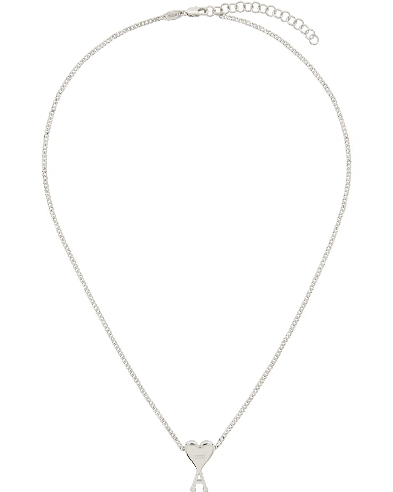 AMI Paris Silver Brass Ami de Coeur Pendant Necklace 900