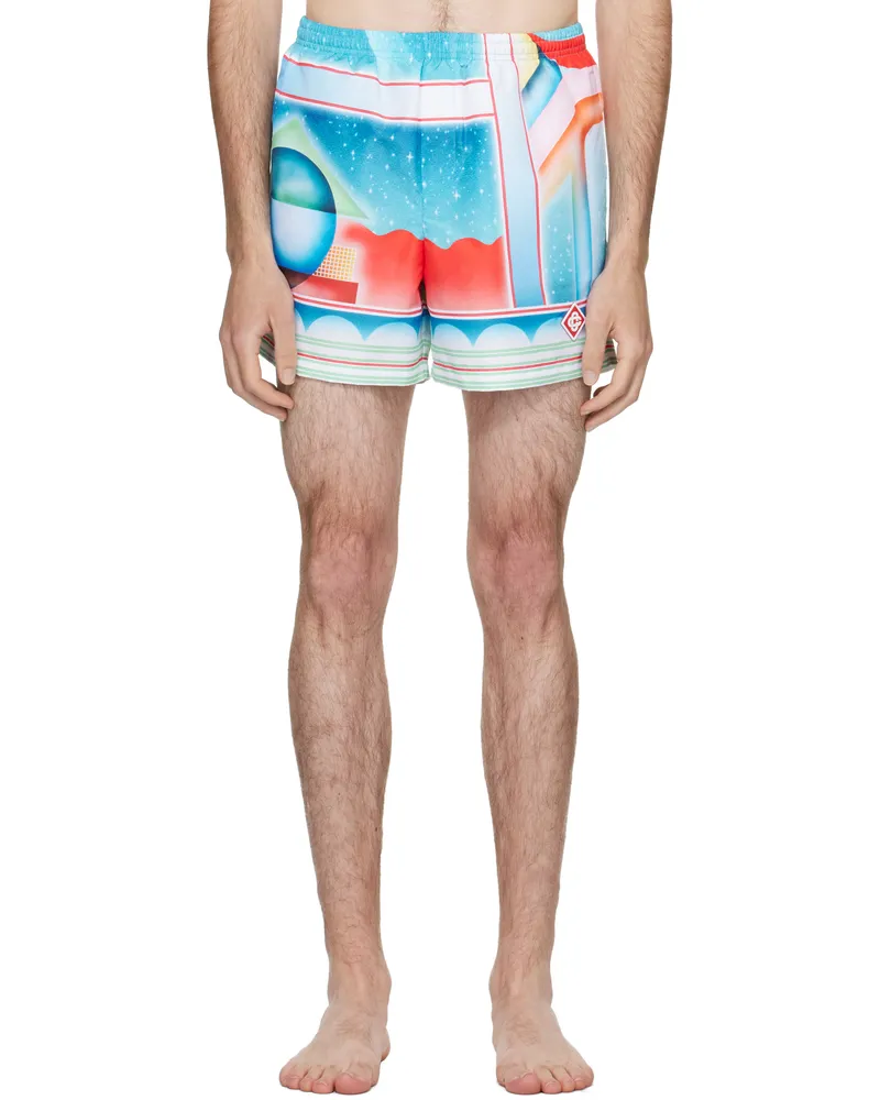 Casablanca Paris Multicolor Galaxy Court Swim Shorts Galaxy