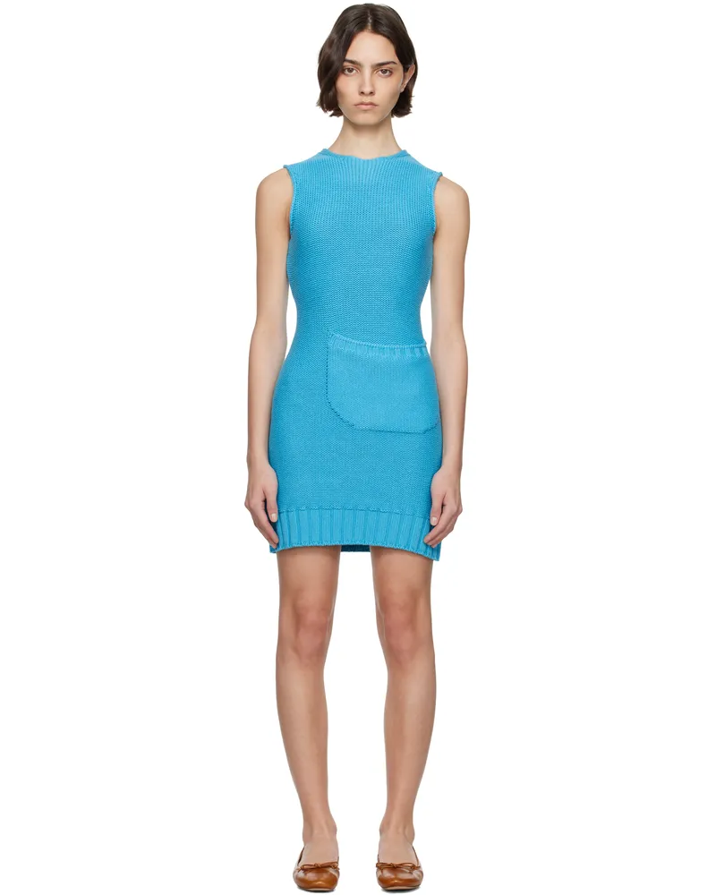 J.W.Anderson Blue Knitted Shift Minidress 727