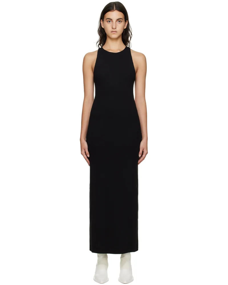 GAUCHERE Black Ribbed Midi Dress 1000
