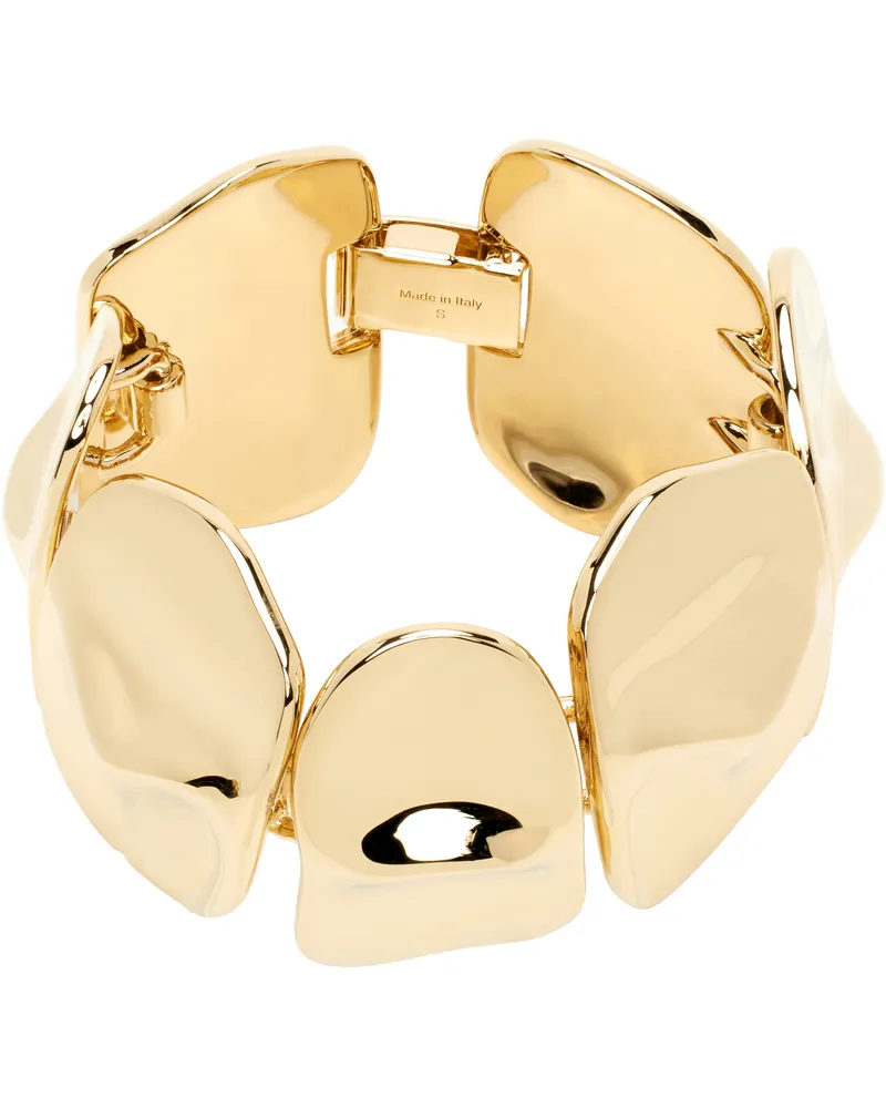Acne Studios Gold Brass Croco Scale Bracelet 290