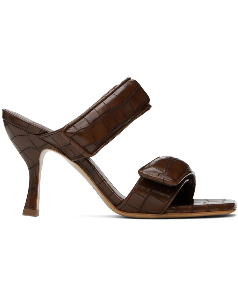 Gia Borghini Brown Perni 03 Croc Heeled Sandals 4545