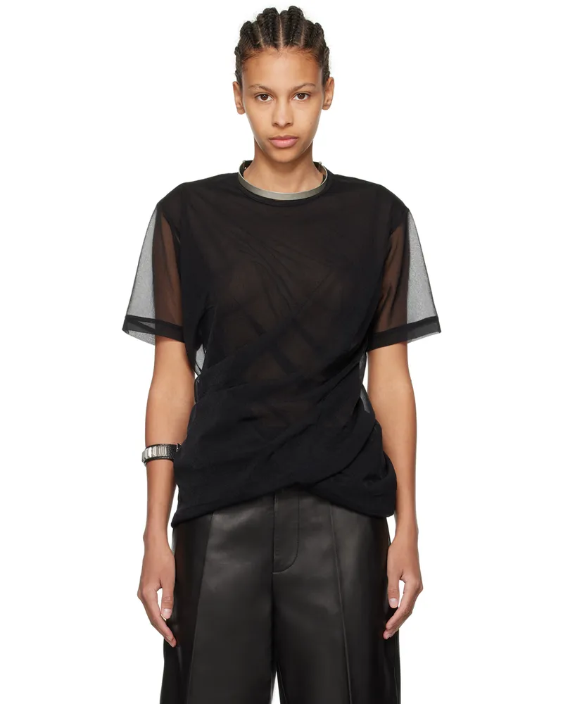 Junya Watanabe Black Draped T-Shirt 1