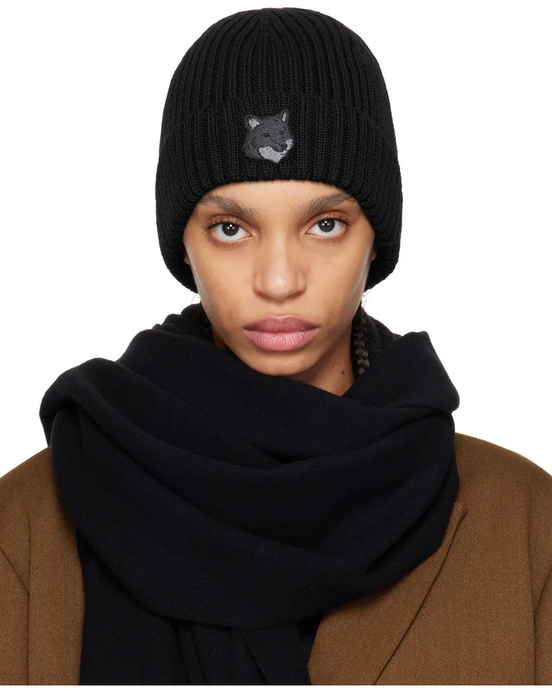 Kitsuné Black Fox Head Beanie P199