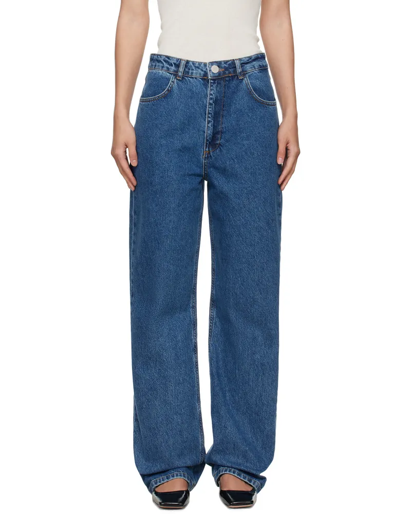 Róhe Blue High-Waisted Straight Leg Jeans 461