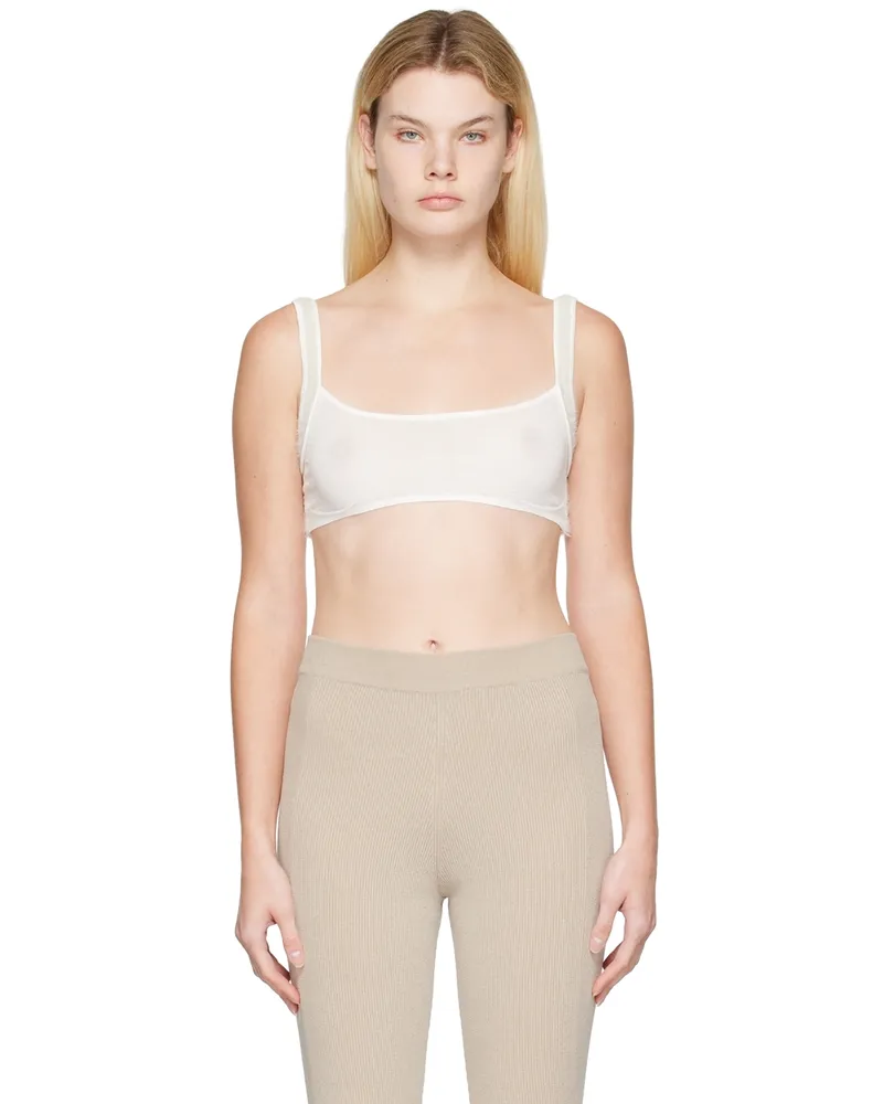 Jacquemus White Le Papier 'Le Bandeau Ascosu' Bra 100