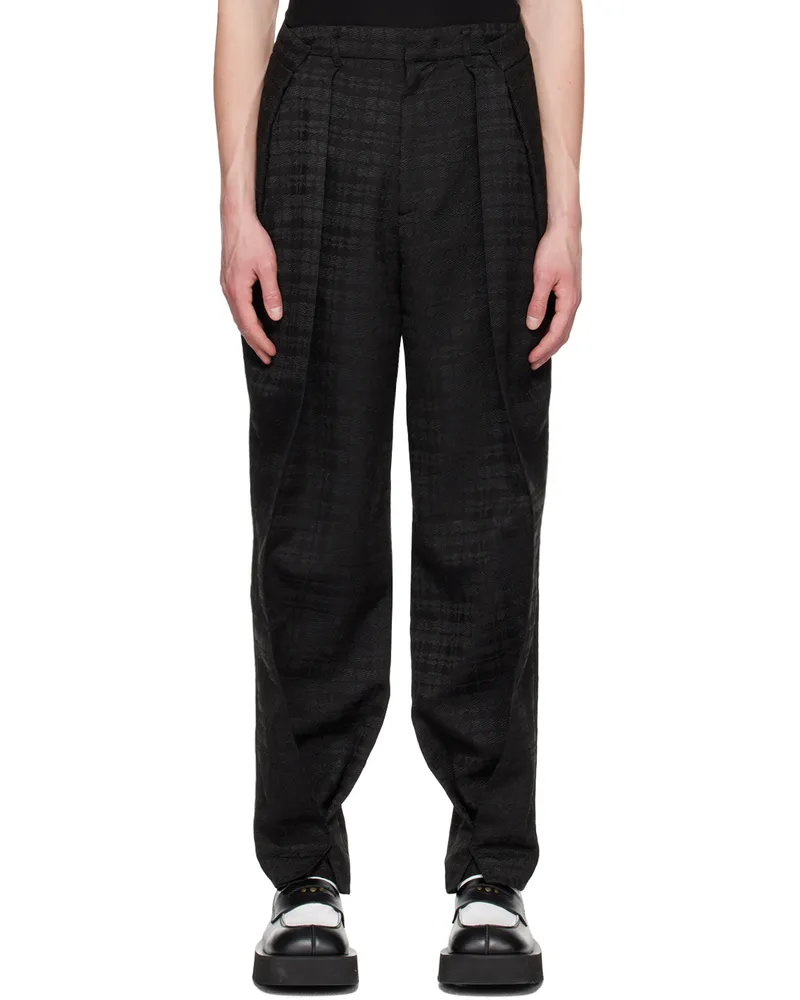 Adererror Black Pleated Trousers Black