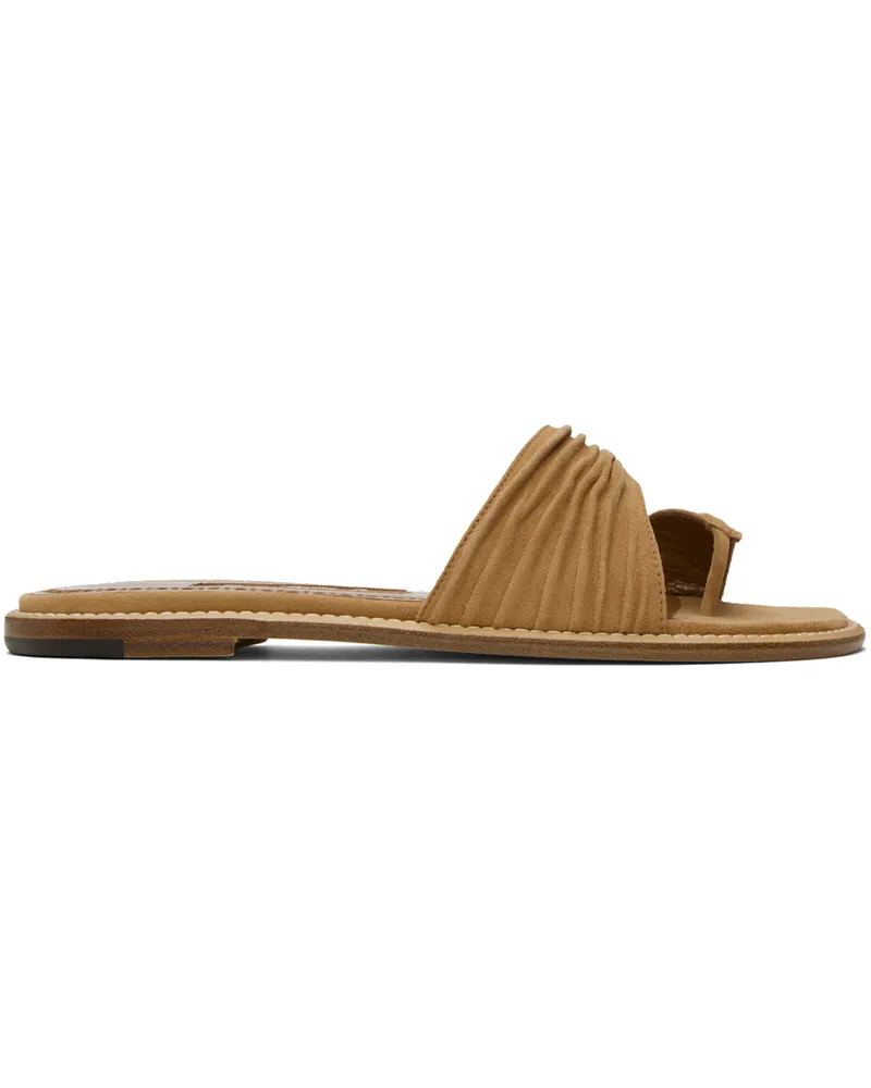 Manolo Blahnik Tan Tibo Sandals 2160