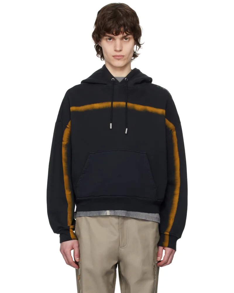Eckhaus Latta Black Spray Detail Hoodie Darkroom