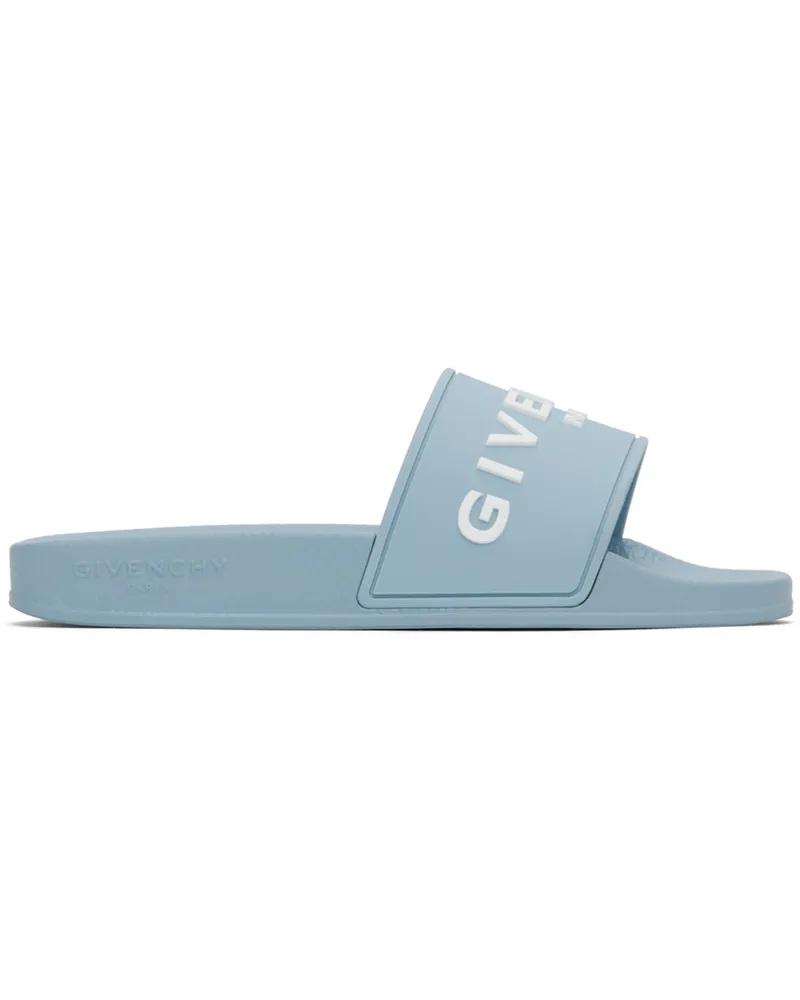Givenchy Blue Slide Flat Pool Slides 450-sky