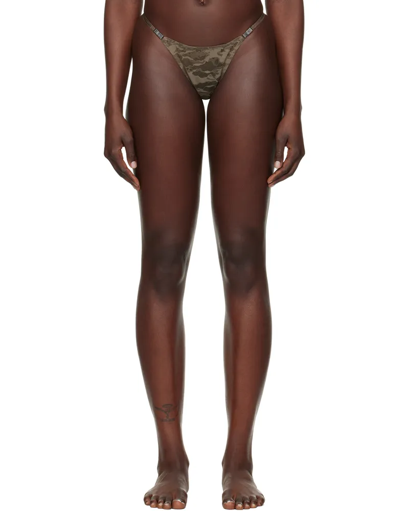 Diesel Khaki Savage X Fenty Edition Camo-Lace-String Thong 76v
