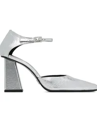 Proenza Schouler Silver Quad Ankle Strap Pumps Silver