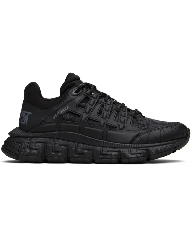 Versace Black Barocco Jacquard Trigreca Sneakers 2b580-black+anthraci
