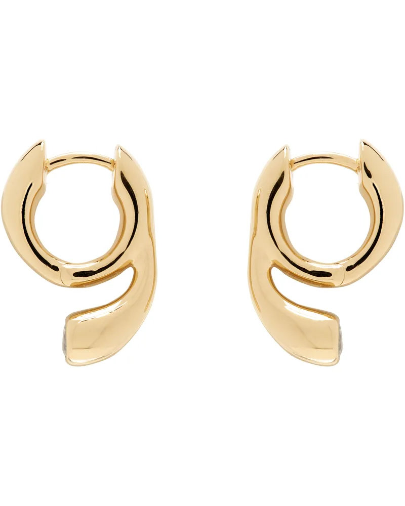Maria Black Gold Mermaid Pool Huggie Earrings Goldplated