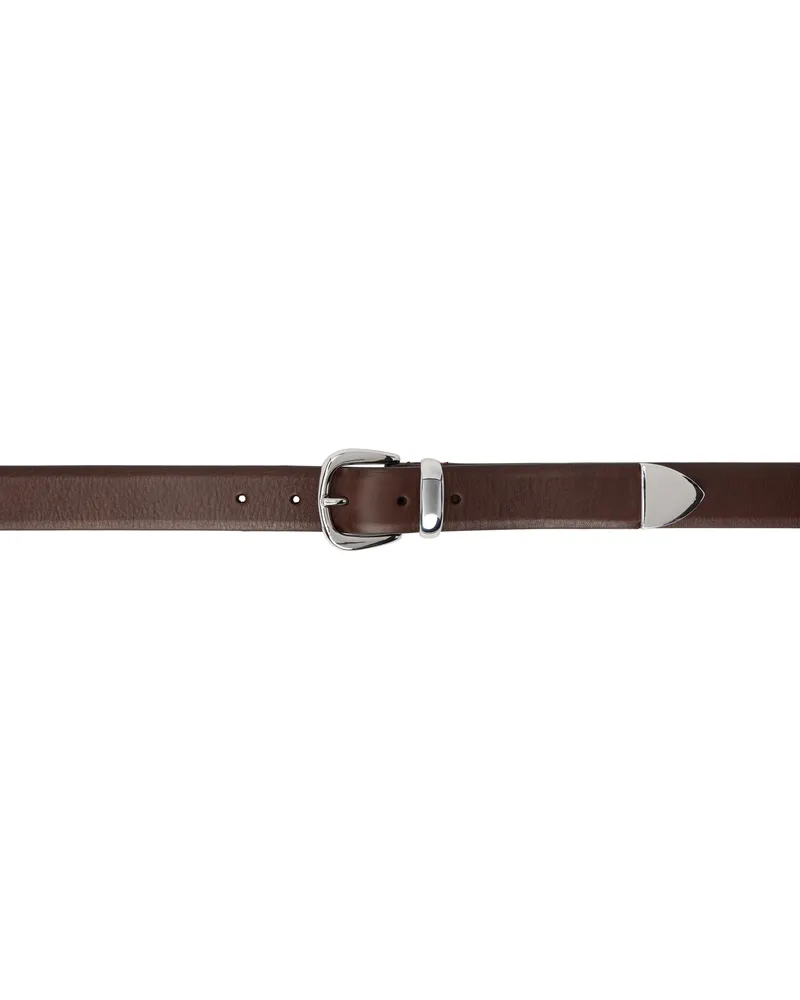 Anderson's Brown Narrow Veg Tanned Leather Belt M4