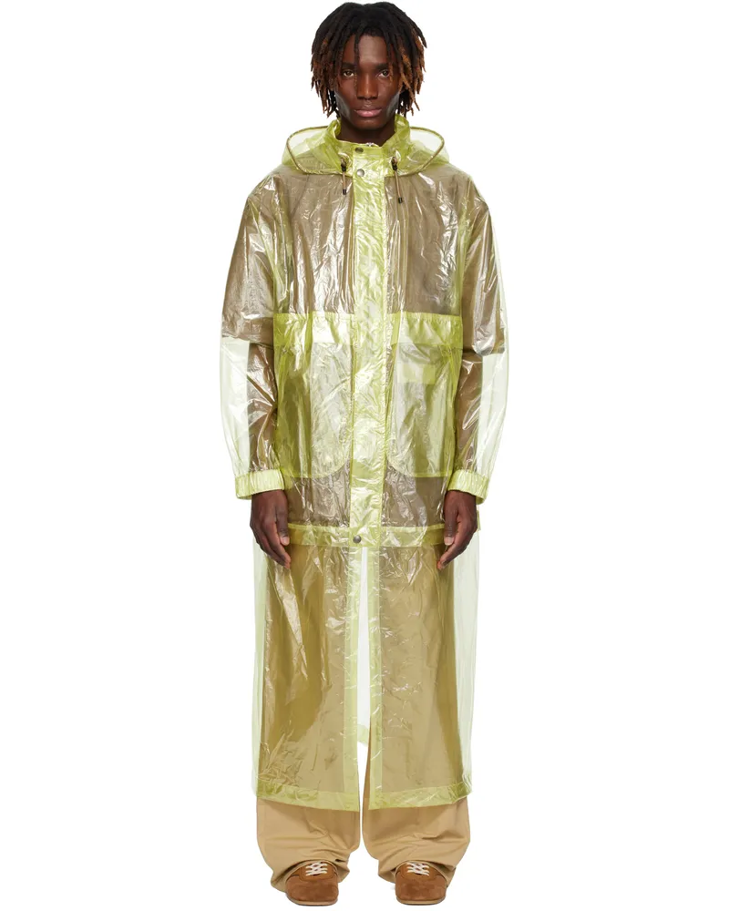 Dries van Noten Yellow Sheer Taffeta Coat Lime