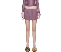 Purple Pleated Reversible Miniskirt