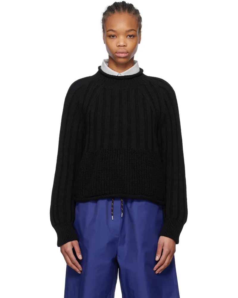 CORDERA Black Ribbed Cotton Sweater Black