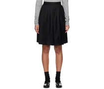 Black Knife Pleated Midi Skirt