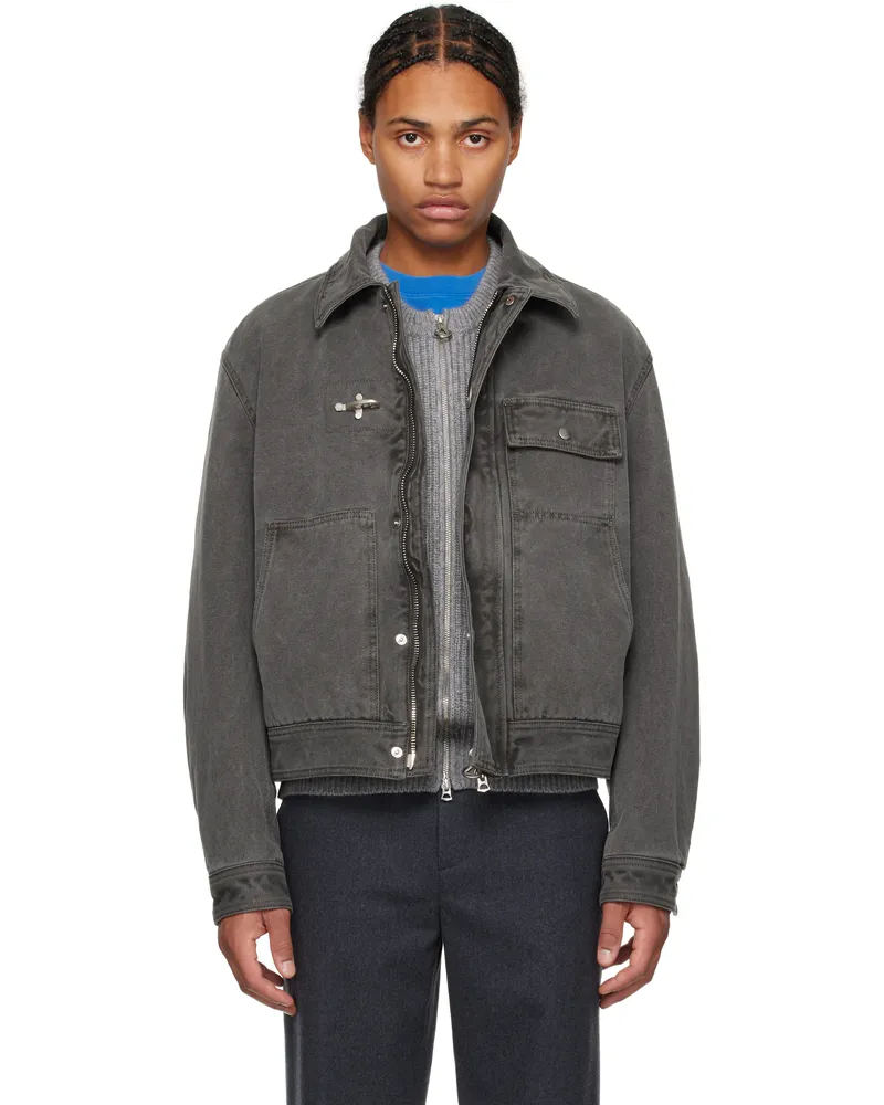 SOLID HOMME Gray Garment Dyeing Loop Jacket 419g
