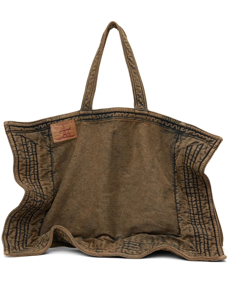 Y/PROJECT Beige Maxi Wire Cabas Denim Tote Dusty