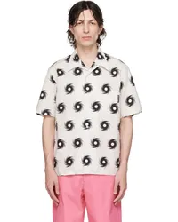 Palm Angels White & Black Printed Shirt Butter