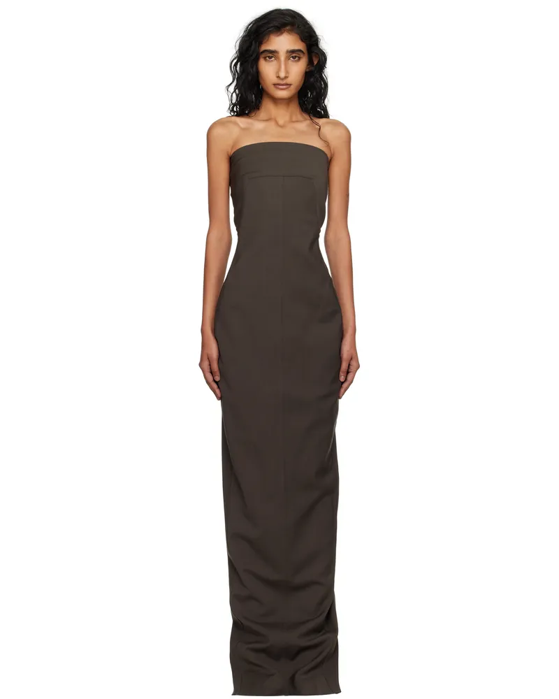 Rick Owens Gray Concordians Bustier Maxi Dress 78