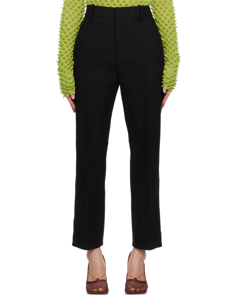 Bottega Veneta Black Slim Leg Trousers 1000