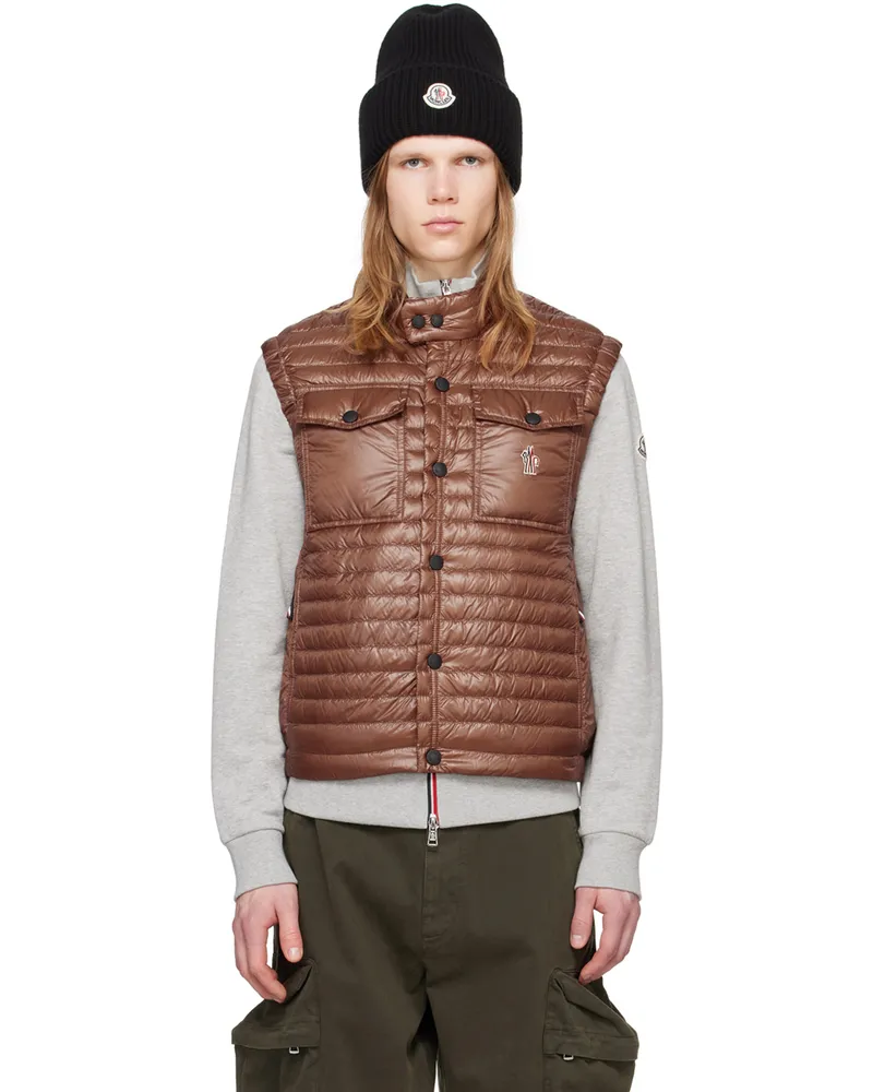 Moncler Brown Ollon Down Vest Brown