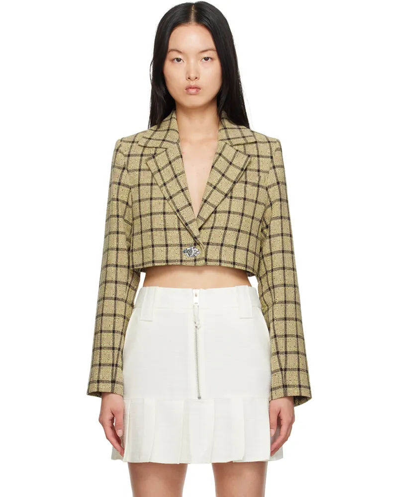 Ganni Beige Check Blazer 747