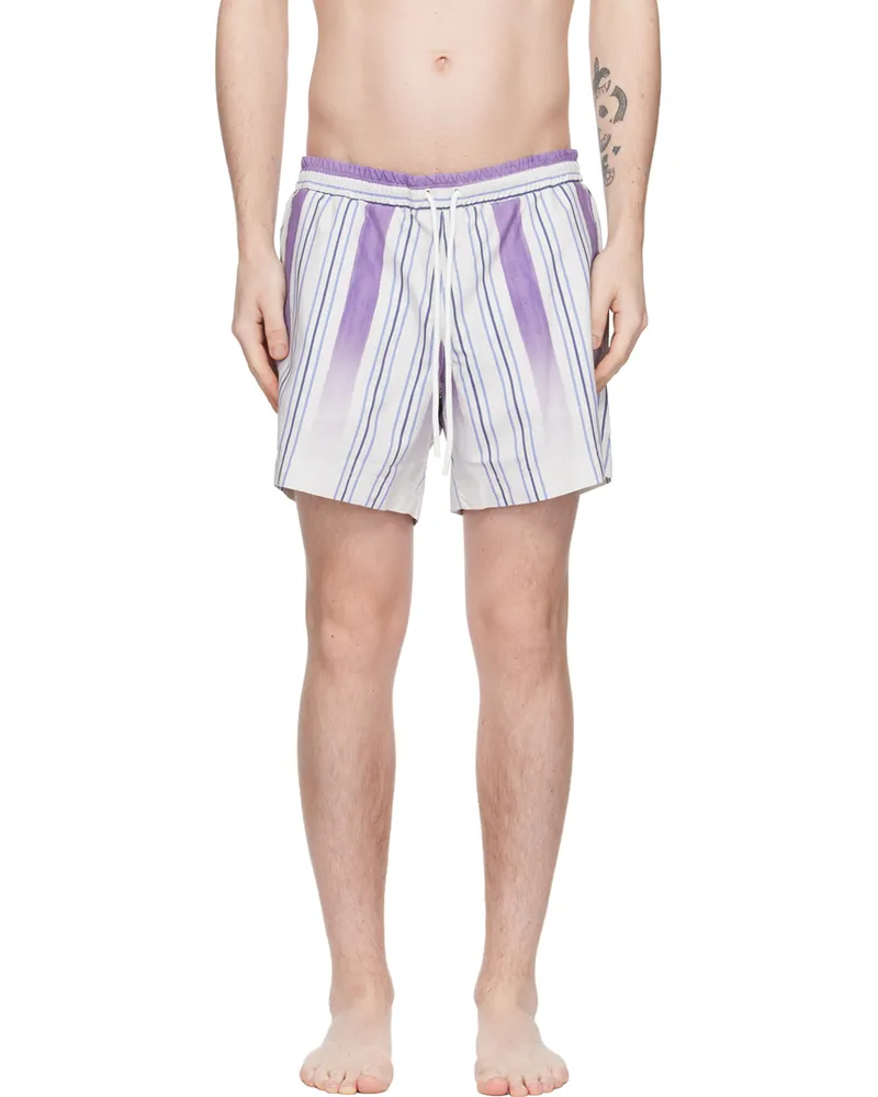 COMMAS Purple Striped Swim Suit Mineral