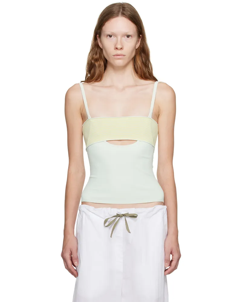 Paris Georgia Blue & Yellow Milo Tank Top Dove