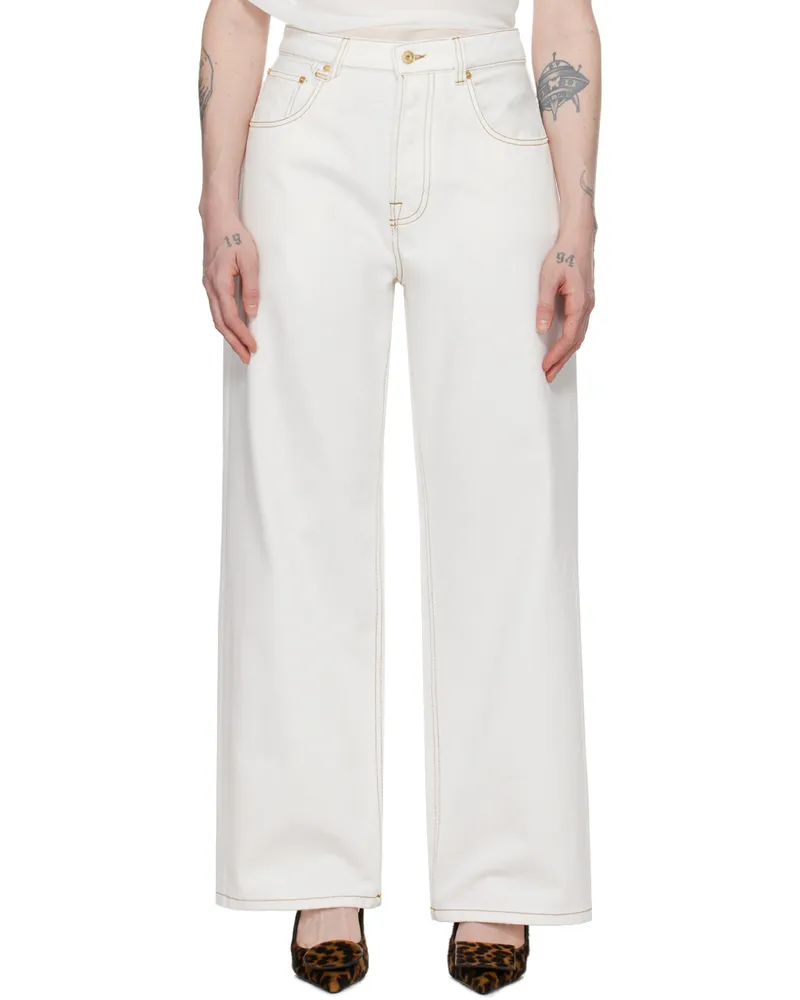 Jacquemus White Les Sculptures 'Le de-Nîmes large' Jeans 11c