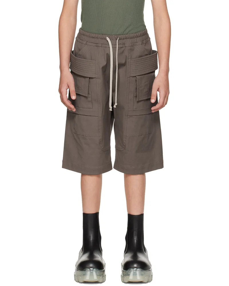 Rick Owens Kids Gray Creatch Shorts Dust
