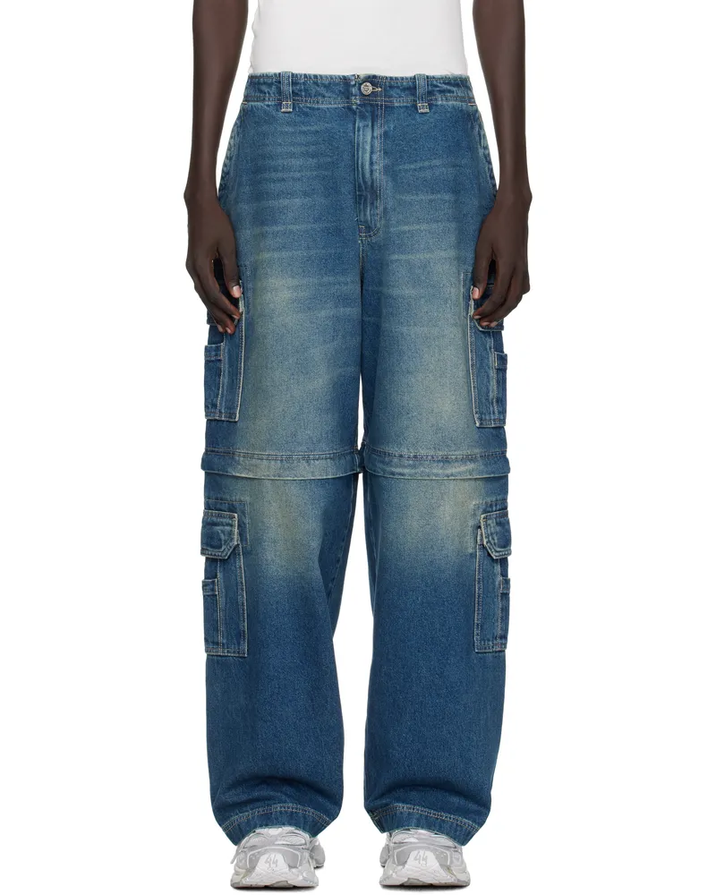VETEMENTS Blue Hip-Hop Denim Cargo Pants Vintage