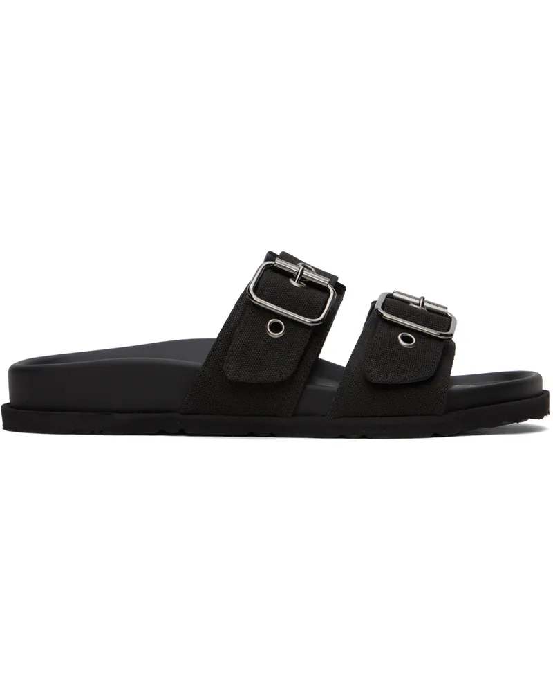 MSGM Black Canvas Sandals 99