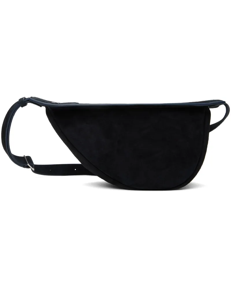 The Row Navy Small Slouchy Banana Bag Dark