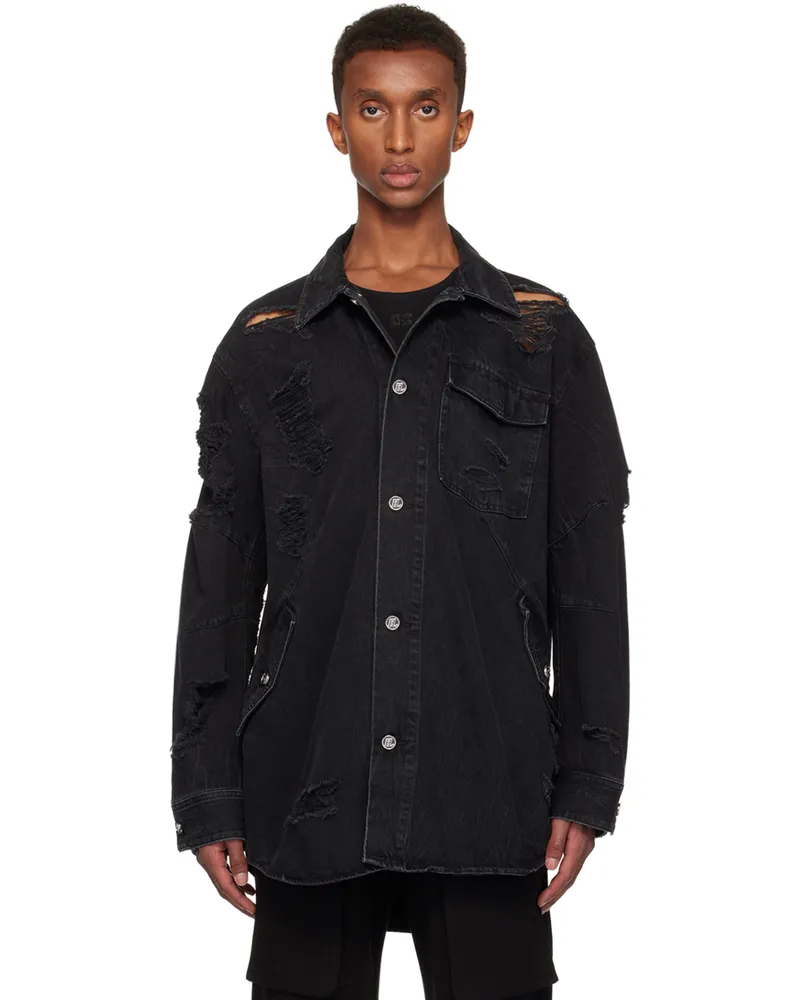 Helmut Lang Black Apex Denim Shirt Black