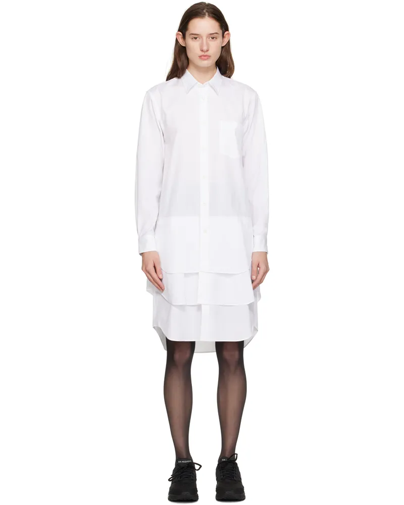 Comme des Garçons White Tiered Midi Dress 2
