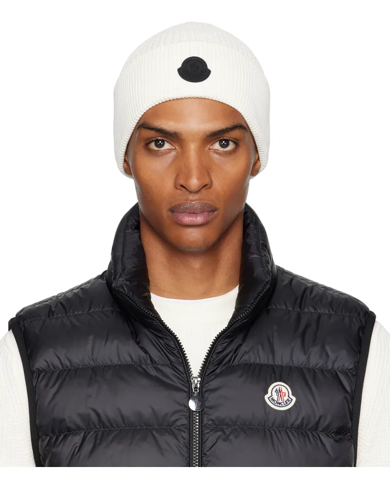 Moncler Off-White Logo Cotton Beanie 031