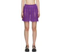 Purple Scalloped Miniskirt