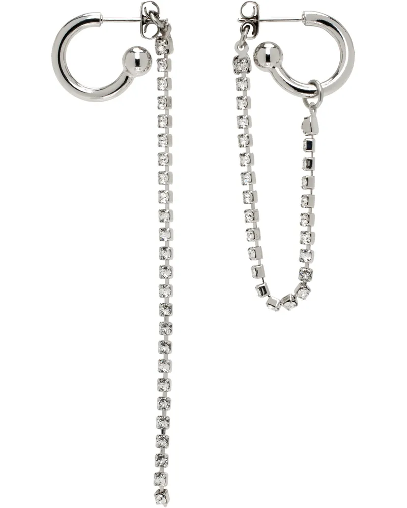 Justine Clenquet Silver Julia Crystal Earrings Palladium