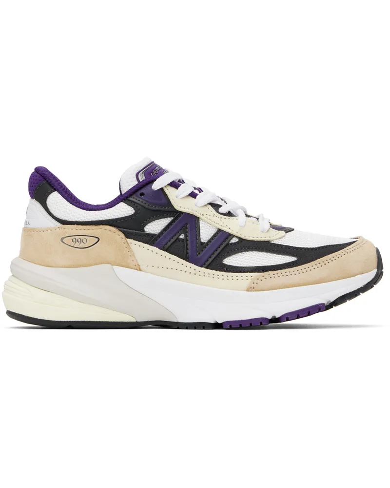 New Balance Off-White & Purple Made in USA 990v6 Sneakers White