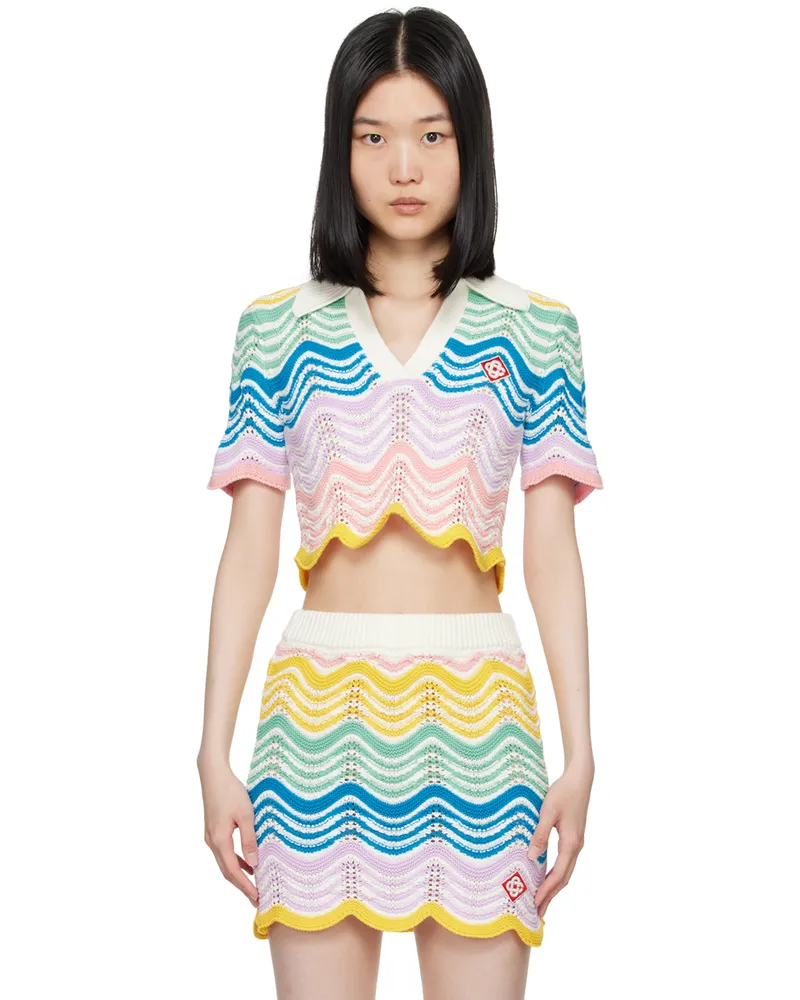 Casablanca Paris Multicolor Gradient Wave Polo Gradient