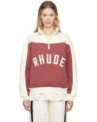 RHUDE Burgundy & Off-White 'Chamonix' Sweatshirt Maroon