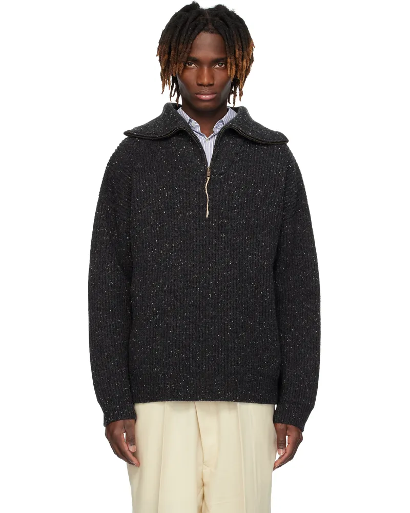 Maison Margiela Gray Half-Zip Sweater 855f