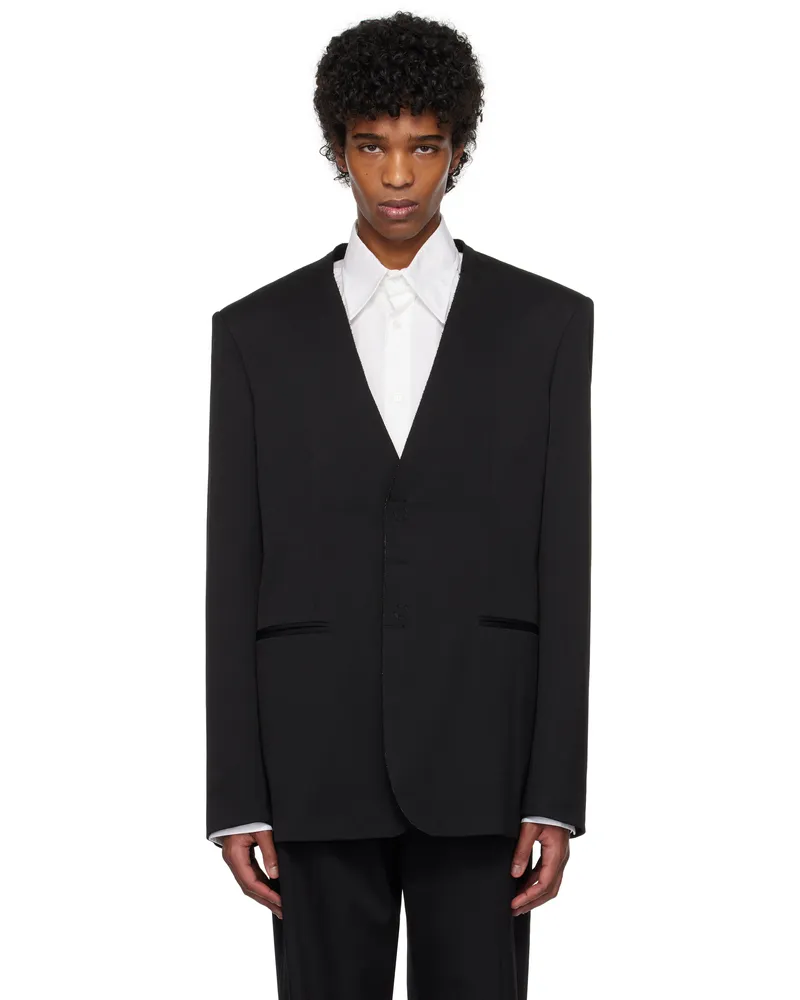 Maison Margiela Black Tailoring Wool Suit Blazer 900