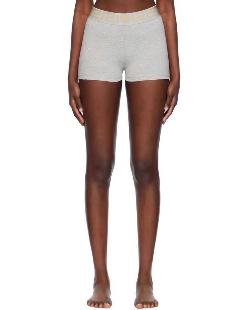 Versace Gray Greca Border Boy Shorts 1e130-grey