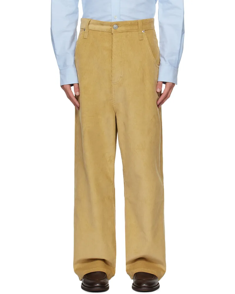AMI Paris Tan Baggy Fit Trousers Sand