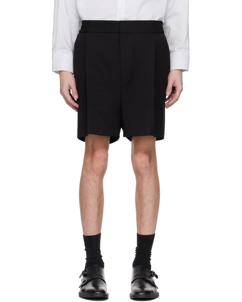 HUGO BOSS Black Pleated Shorts 001-black